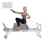 GRDSGRD Pilates Reformer Machine Foldable Pilates Reformer Machine Equipment for Home Workouts,Portable Reformer Pilates Machine for Home Gym,Grey