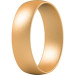 ThunderFit Silicone Rings for Men and Women, 6mm Wide - 1.5mm Thick (Gold - Size 8.5-9 (19.40mm))