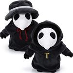 HyDren 2 Pieces Raven Doctor Stuffed Animals 12 Inch Halloween Crow Plush Toy Black Scary Doctor Bird Stuffed Plushie Doll for Halloween Party Decorations Horror Night Party Favors