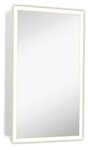 Hamilton Hills 16x26 inch White Recessed Medicine Cabinet with Mirror | Beveled Medicine Cabinet Organizer with Shelves | Farmhouse Wall Mounted Hanging Rectangular Bathroom Cabinet