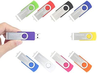 ENUODA 10 Piezas 16GB USB 2.0 Pendrive Multicolor Pivote Memorias Giratoria Plegable Diseño de Cierre (10 Colores Mezclados)