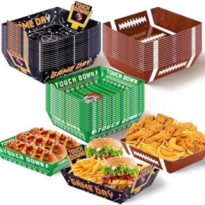 Football Party Supplies Kit 45 Pcs, 5lb Large Football Food Plates, Disposable Food Bowl Trays - Ideal for Football Party Decorations Favors, Superbowl Party, Tailgate Partie