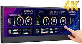 wisecoco 14'' 4K UHD IPS 3840x1100 Stretched Bar Touch Screen Display Monitor for Laptop Computer PC Speed Temperature Windows Aida64 CPU GPU HDMI Secondary Monitor for Music Media Timeline Editing