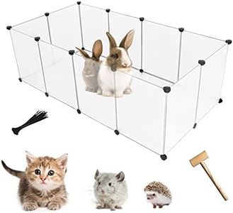 MUYG Pet Plastic Playpen,Rabbit Panels Small Animals Portable Yard Fence Rabbits DIY Outdoor & Indoor Fences,Kitten Breeding Crate for Hamster Bunny Puppy Hedgehogs Guinea Pig(12 Pcs)