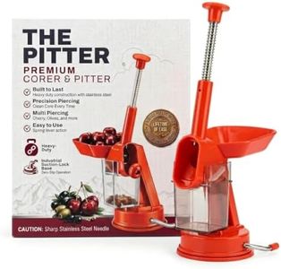 BakeBarn Cherry Pitter, Olive Stoner, Stainless Steel Plunger, Suction Base