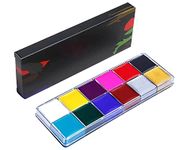 Face Paint Palette 12 Color , Non Toxic Face Painting Kit for Kids and Adults, Makeup Body Paint Set for Halloween Parties