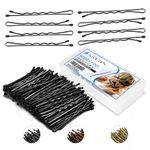 Stoutips 100 Pcs Hair Bobby Pins for Women — 5cm Black Hair Grips for Thick Hair with Storage Box — Easy to Take Everywhere Long Hair Pins for Hairdressing Makeup Styling