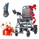 ByteTecpeak D04 Lightweight Foldable Electric Wheelchair with Removable 10Ah Lithium Battery Driveable 20km Range,500W Motor,Aluminium Powerchair Portable for Travel & Airplane Approved