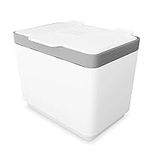 GLAD Compost Bin for Kitchen, 1.5 Gallon | Plastic Container with Removable Inner Basket, Bag Storage Holder, and Carbon Odor Blocking Filters, White