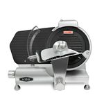 KWS MS-10ET All Metal 320W Electric Meat Slicer 10-Inch with Non-sticky Teflon Blade & Extended Back Space, Frozen Meat/Cheese/Food Slicer Low Noise Commercial and Home Use [ ETL, NSF Certified ]