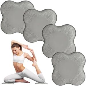 YFLINGJIE 4PCS Knee & Wrist Support, Anti-Slip Pilates Pads for Men and Women – Protect Elbows, Knees, and Wrists During Exercise（grey)