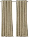 Elrene Home Fashions Mia Jacquard Scroll Blackout Window Curtain, 52" x 84" (1 Panel), Natural