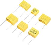 uxcell® Polypropylene Capacitors Assortment Kit DIP 275VAC X2 MKP 6 Value - 0.1uF 0.15uF 0.22uF 0.33uF 0.47uF 0.68uF 30 Pcs