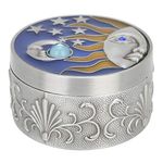 Jewelry Storage Box, Vintage Trinket Case Jewellery Organizer Treasure Chest Box Keepsake Containers Decorative for Earrings Necklace Craft Women Wife Girlfriend Christmas Valentines Gift(Tin Color)