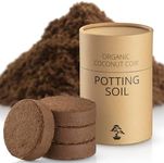 Coconut Coir Potting Soil for Indoor Plants - 2.5 Quart (5.5 lb) | Perfect for General Houseplants, Herbs, and Bonsai Trees - Expands with Water