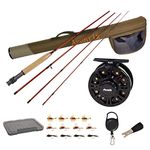 Aventik Extreme Fly Fishing Combo Kit 0/1/2/3/4/5/6 Weight Starter Fly Fishing Rod and Reel Kit Outfit with One Travel Case(9'0'' LW5/6 Fly Rod Kit)