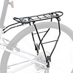 ZUKKA Rear Bike Rack Luggage Rear Carrier Rack Aluminum Iron Bearing Height Adjustable Suitable for 24-28 inch 700C Road Bike,Commuter