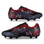 Nivia Goal Power Football Stud Shoe Foe Men/Sports and Soccer Shoe/Comfortable and Lightweight/Size-08 (Black/Red)