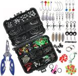 Set of 188 NUZAMAS Fishing Accessories Kit Lure Sea Fishing Rocky Fishing Set Box Including Swivel Crank Hook Lure Plier line Beads Split Rings