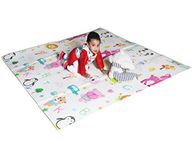 Vic Kid Baby Play Mat/Foldable Crawling Mat/Large Size/Thick Foam/Double Sides Multi-Purpose Water Proof (5.15x5.8Ft,0.8cm Thickness) (Side A-Letter & Animals + Side B-Giraffe & Monkey)…