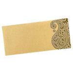 Vanya Creations Pack of 100, Rectangle Shape Metallic Paper Shagun Envelopes for Gifting Cash Sagan Lifafa Wedding Occasion Money, 18 X 8 cm, Cream Color - Big Ambi Design