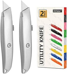 DIYSELF 2Pack Utility Knife Box Cutter Retractable Blade Heavy Duty(Silver)