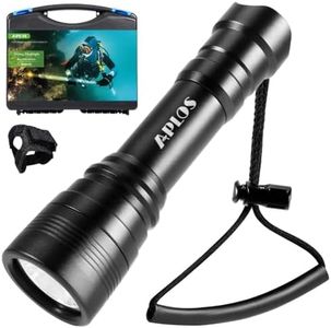 APLOS S2 3000 Lumen LED Dive Light, Advanced S-Series Model with 4 Lighting Modes – High-Performance Submersible Flashlight with Battery, Charger, and Hands-Free Dive Glove for Safety