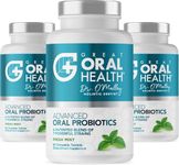 Oral Probiotics for Mouth Bad Breath Treatment for Adults; Dentist Formulated Dental Probiotics for Teeth and Gums Health, Chronic Halitosis with BLIS K12 M18, Chewable Oral Health Tablets (Mint 3 pk)