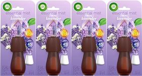 Air Wick Essential Mist Refills, Relaxing Lavender, Pack 4 x 20ml, Natural Essential Oils, Last up to 180 days, Air freshener