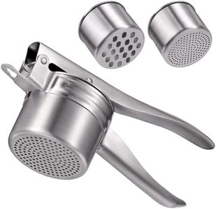 Potato Ricer, AMOHEE Heavy Duty Stainless Steel Potato Masher with 2 Interchangeable Cups Ricer Kitchen Tool for Food, Cauliflower, Pumpkin
