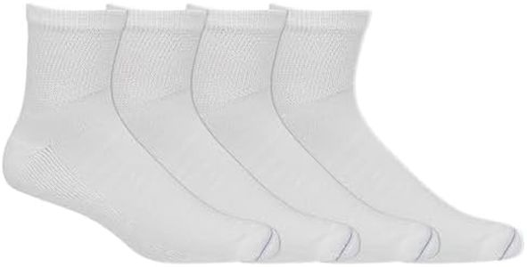 Dr. Scholl's Men's 4 Pack Diabetic and Circulatory Non Binding Ankle Socks, White, Shoe Size: 13-15