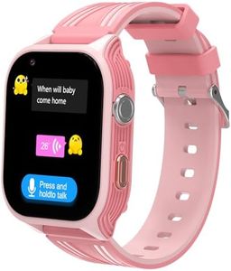 4G Kids Smart Watch - Boys Girls GPS Tracker Kid Smartwatches Phone with SIM Card Whatsapp Bluetooth Video Call SOS Alarm Voice Chat Pedometer Camera Real Time Tracking Smartwatch for Age 4-12 (Pink)