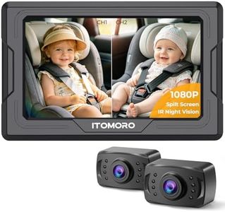 Itomoro Baby Car Camera HD 1080P Dual-Channel Display Baby Car Monitor with 2 IR Night Vision Camera, Easily Install 4.3'' Car Camera for Baby with Crystal Clear Wide View for Rear Facing Seat