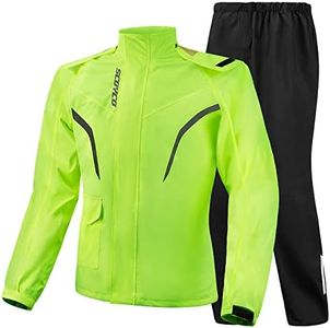 Scoyco Motorcycle Rain Suit Reflective Rain Jacket and Pants, Yellow