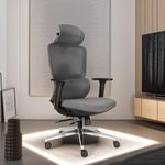 AMPLE SEATING’S Bravo Ergonomic Office Chair, Mid-Back, Mesh, Adjustable Headrest, Lumbar Support, Multi-Tilt Lock, Sliding Seat (Black)