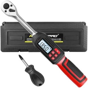 ATsafepro Digital Torque Wrench 3/8" Drive, 6.8-135 Nm Torque Wrench,±2% Accuracy with 4 Unit Display, LCD with Buzzer & LED Alerts for Bicycle, Motorcycle, Car Maintenance