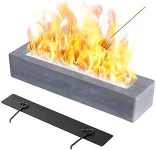 16'' Large Table Top Firepit, KISKVV Concrete Outdoor & Indoor Fire Pit Tabletop, Rectangular Smores Maker Kit, Tabletop Fire Pit, Small Portable Mini Indoor Fireplace