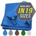 Tarp Cover Blue Waterproof Great for Tarpaulin Canopy Tent, Boat, RV Or Pool Cover!!! (Standard Poly Tarp)