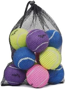 12 Packs Tennis Balls for Training and Dogs, High Elasticity Practice Tennis Balls with Mesh Bag for Transport and Beginner Exercise, Durable Pet Playing Ball Set Multi-Pack Colored Balls Mixed Color