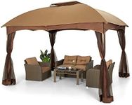 MFSTUDIO 12'x10' Patio Gazebo Tent,Heavy Duty Outdoor Canopy Shelter with Mosquito Netting and Double Roof Tops for Garden Backyard Parties Deck Yard Lawns …