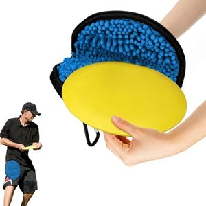 FEYRUN Portable Flying Disc Golf Cleaning Tool with Microfiber, Zipper & Carabiner, Hand Strap for Easy Use (Blue)