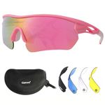 OUTDOORSPARTA Sports Sunglasses(2. Pink Frame, Full Lens Mirrored Pink)