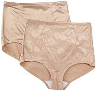 Bali Women's Shapewear Tummy Panel Brief Firm Control 2-Pack, Nude, 2X