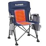 Heated Camping Chair, Folding Chair for Adults Heavy Duty with Large Storage Space, Removable Heated Cushion, 3 Heating Levels, Heated Chair for Outdoor, Lawn, Ice Fishing