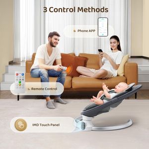 Fdlscpem Electric Baby Swing – Light Grey, Soothing Motion Seat