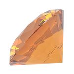 Kebica Diamond Shaped Crystal Glass Paper Weight with Clear Finish (Amber Orange)