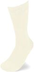 Feraricci Solid Color Polyester Socks for Men, Casual and Formal Attire Mid Rise Men’s Crew Socks - Ivory