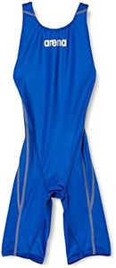 FINA Approved, arena ARN-1020WJ Racer Swimsuit, for Girls, Junior AQUA ADVANCED Junior Half Spats (Cross Back), D Blue (DBSV)