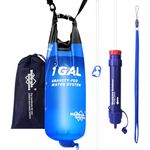 Membrane Solutions Gravity Water Filter 1 Gallon, 0.1-Micron Versatile Water Purifier Camping with Adjustable Tree Strap Storage Bag, Survival Gear and Equipment Camping Emergency Preparedness