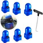 1.5”Diameter Trampoline Enclosure Pole Caps with Screw Thumb for Trampoline Net Hook, 8 Pieces Safety Trampoline Pole Caps (Blue 6pcs)